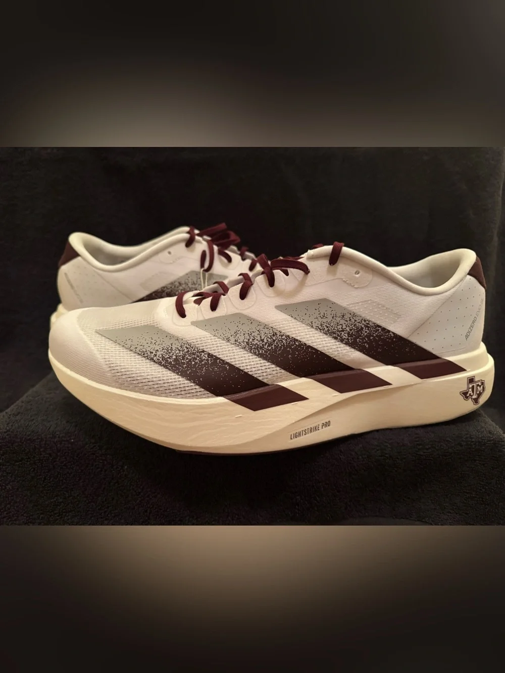 Size 13.5 - NCAA x adidas Adizero Evo SL Texas A&M